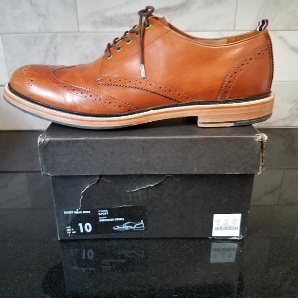 J. Crew Mens Leather Oar Stripe Derby Shoes - Size 10 D - K9291 Burnished Sienna
